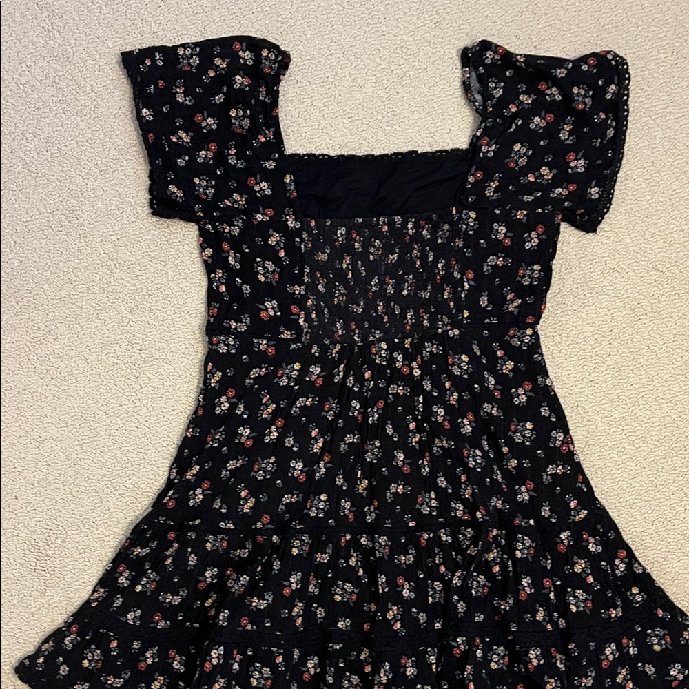 Women’s juniors American Eagle Floral Black Dress - Picture 5 of 6